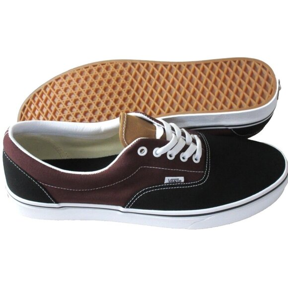 Vans Men's Era Color Block Canvas Black Brown Classic Skate shoes Sizes NIB - Picture 2 of 5